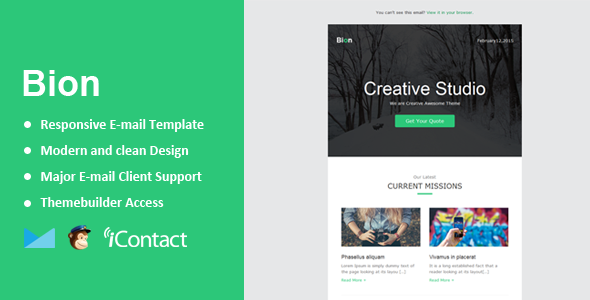 Bion - Responsive Email + Themebuilder Access