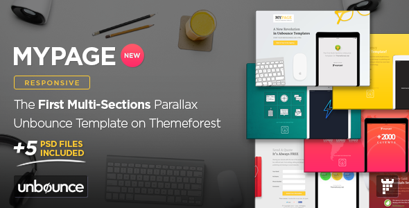 MyPage - Multi-Sections Parallax Unbounce Template