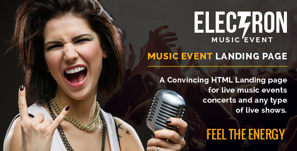Electron Music Event Landing Page