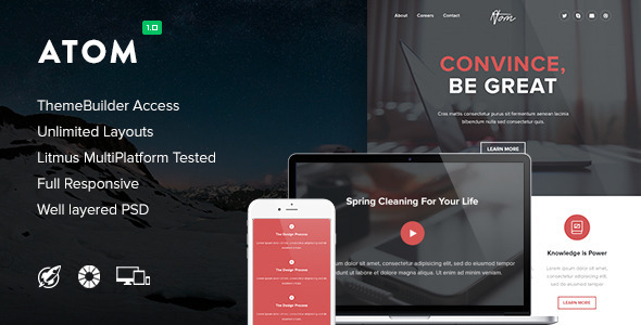 Atom - Responsive Email + Themebuilder Access