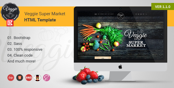 Veggie Supermarket | Professional HTML Template