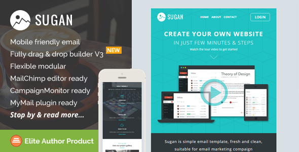 Sugan, Responsive Email Template + Builder Access