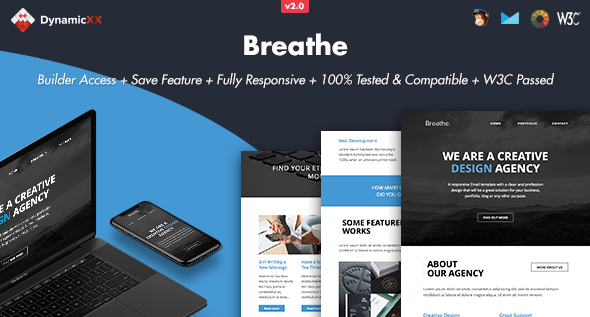 Breathe - Responsive Email + Online Builder