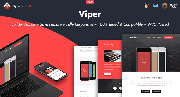 Viper - Responsive Email + Online Template Builder