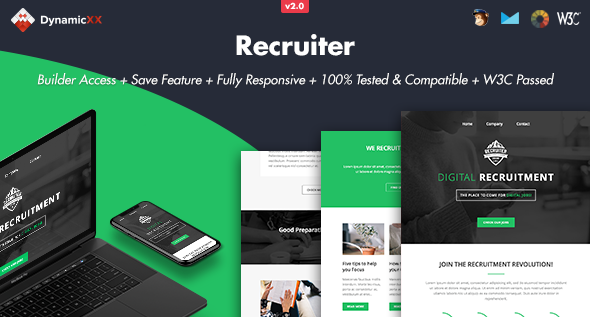 Recruiter - Responsive Email + Online Builder