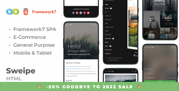 Sweipe - Mobile HTML Web App Ready Template