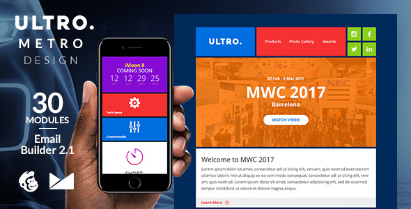 Ultro Email Template + Online Emailbuilder 2.1