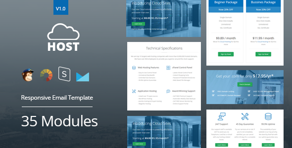 Host - Hosting Responsive Email Template + StampReady Builder
