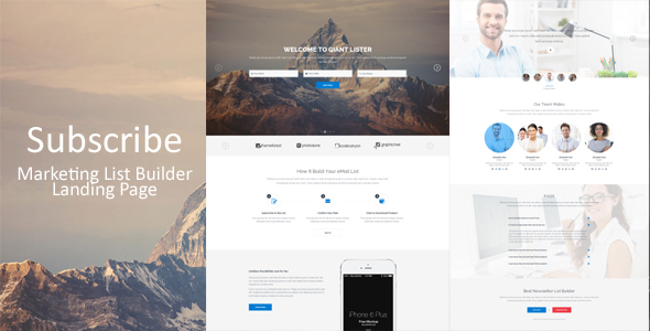 Subscribe - Marketing List Builder Landing Page