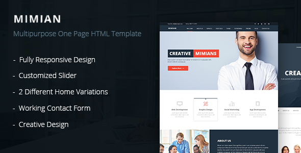 Mimian - Multipurpose One Page HTML Template