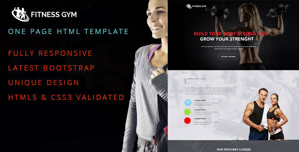 Fitness Gym One Page Responsive HTML5 Template