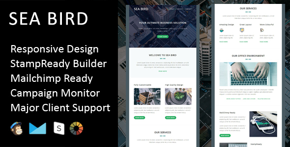 Sea Bird - Multipurpose Responsive Email Template + Stampready Builder