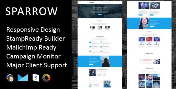 Sparrow - Multipurpose Responsive Email Template + Stampready Builder
