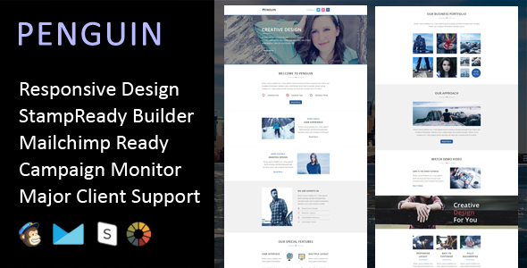 Penguin - Multipurpose Responsive Email Template + Stampready Builder
