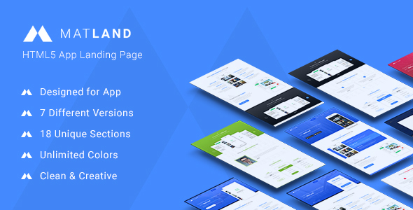 MatLand -  HTML5 App Landing Page