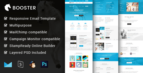 Booster - Multipurpose & Responsive Email Template + Builder