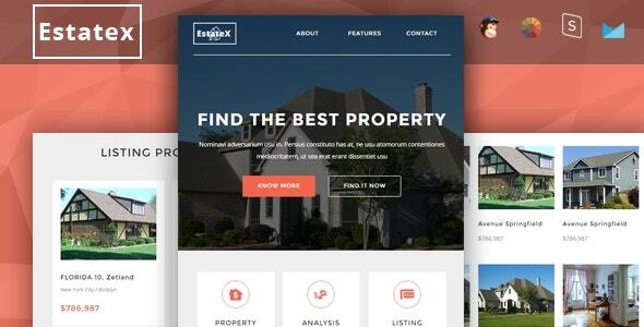 EstateX - Real Estate Property Responsive Email + StampReady Builder