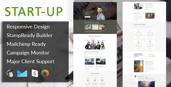 StartUp - Multipurpose Responsive Email Template + Stampready Builder