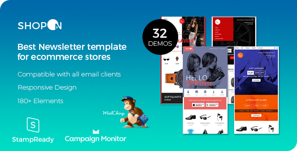 Shopon - Newsletter Template for Ecommerce Websites + Stampready Builder
