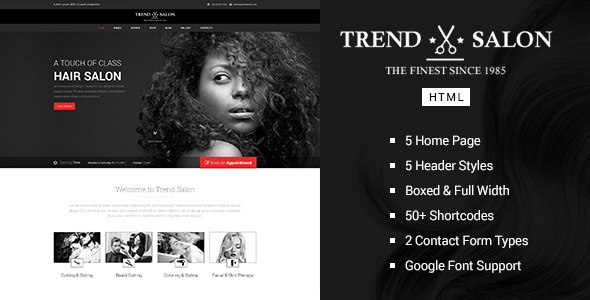 Trend Salon - Barbershop HTML Template