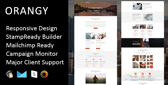 Orangy - Multipurpose Responsive Email Template + Stampready Builder