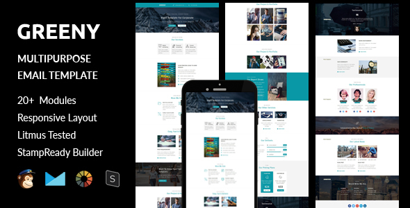 GREENY - Multipurpose Responsive Email Template + Stampready Builder