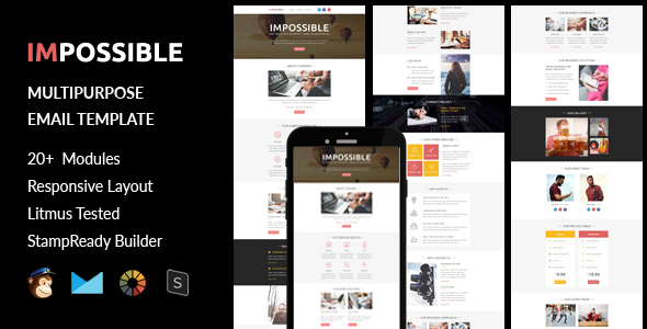 IMPOSSIBLE - Multipurpose Responsive Email Template + Stampready Builder