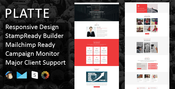PLATTE - Multipurpose Responsive Email Template + Stampready Online Builder Access