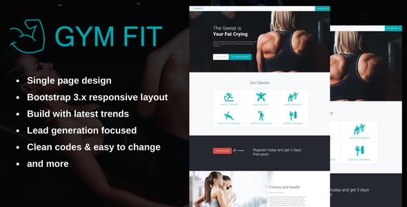 GYM FIT - Fitness Landing Page