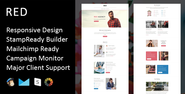 Red - Multipurpose Responsive Email Template + Stampready Builder