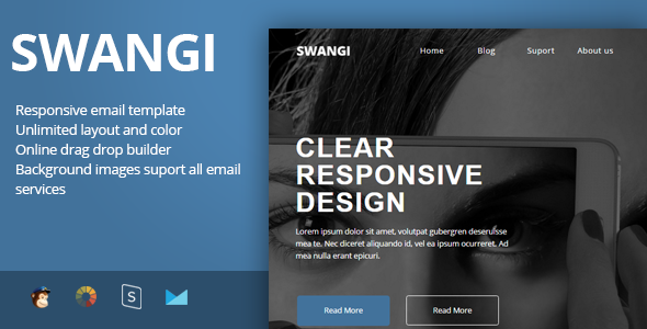SWANGI - Best Multipurpose Responsive Email Template + Stampready Builder