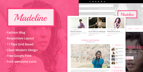 Madeline Fashion blog html Template