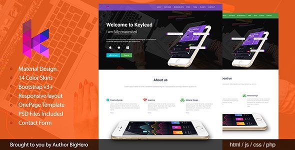 Keylead - Material Design App Landing Template