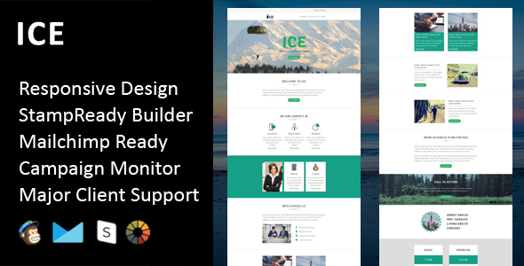 ICE - Multipurpose Responsive Email Template + Stampready Builder