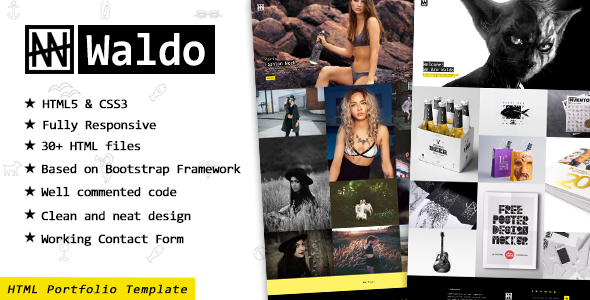 Waldo - Creative Portfolio Showcase HTML Website Template for Freelancers, Creatives & Agencies
