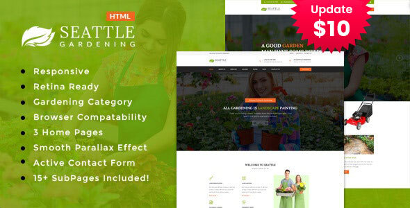 Seattle Gardning - Gardening and Landscaping HTML Template