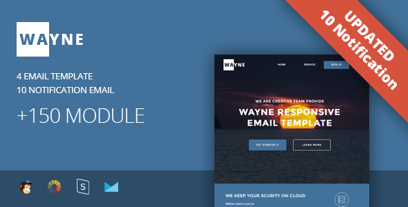 Wayne - Multipurpose Responsive Email Template + Stampready Builder