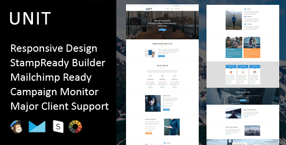 Unit - Multipurpose Responsive Email Template + Stampready Builder