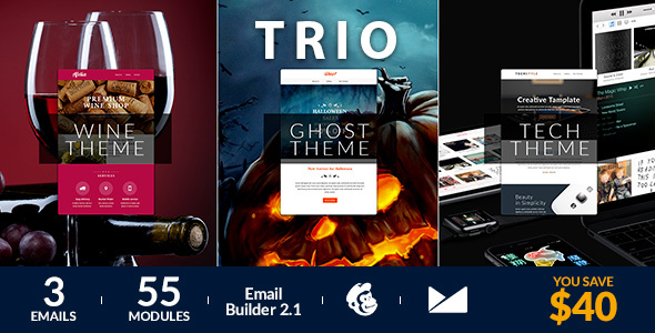 Trio Email Template + Online Emailbuilder 2.1