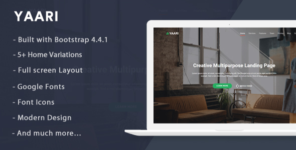 Yaari - Landing Page Template