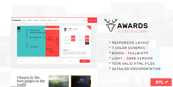 Awards | CSS Gallery Nominees Website Showcase Responsive Template