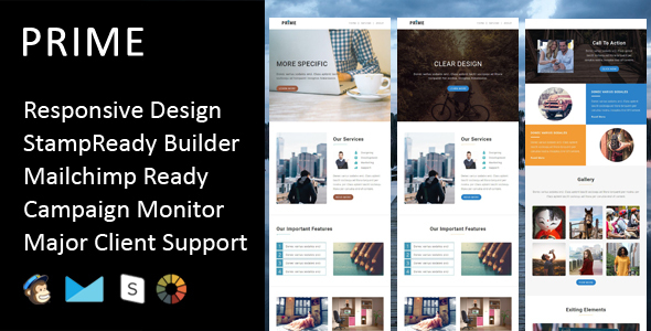 Prime - Multipurpose Responsive Email Template + Stampready Builder