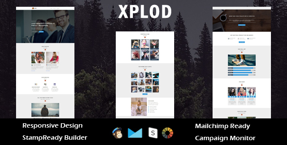 XPLOD- Multipurpose Responsive Email Template + Stamp Ready Builder Online Access