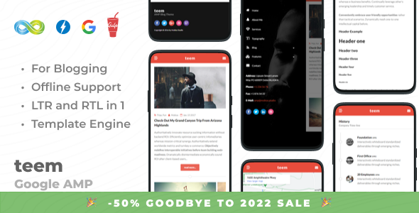 teem - AMP Blogging Template