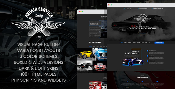 Mechanic - Car Repair & Routine Maintenance HTML Template with Visual Builder