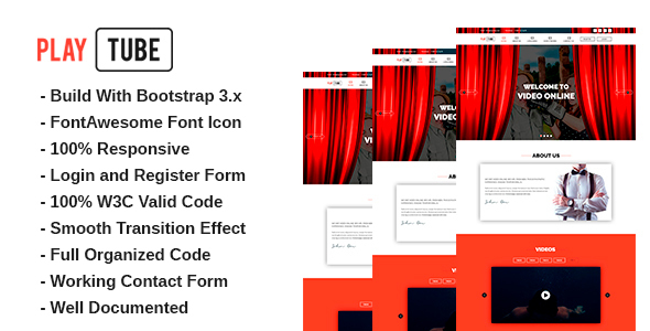 PLAYTUBE - Video Blog Entertainment HTML5 Template