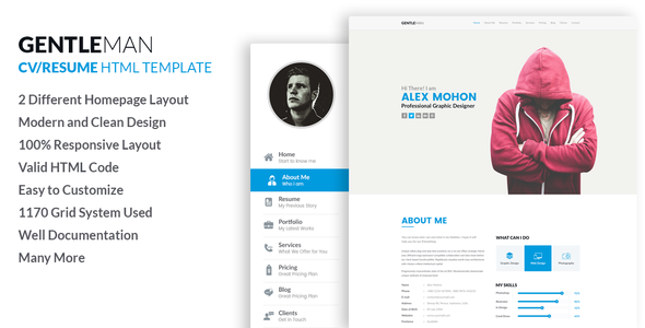 Gentleman- Responsive CV / Resume HTML Template