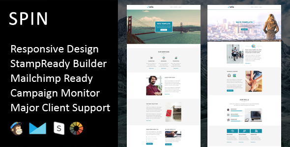 SPIN - Multipurpose Responsive Email Template + Stampready Builder