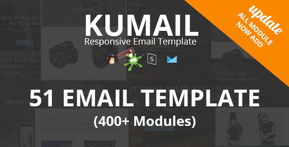 Kumail - 50 Email Template (400+ Modules) + Stampready Builder