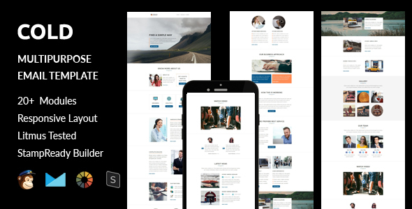 Cold - Multipurpose Responsive Email Template + Stampready Builder